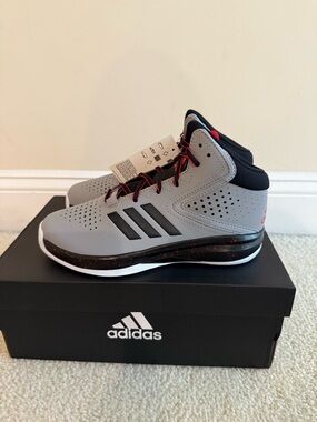 adidas Grey and Black High-Top Basketball Sneakers